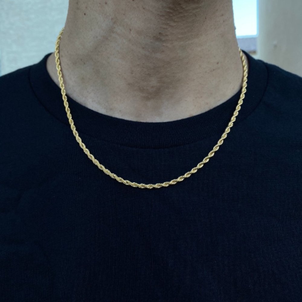 3MM Stainless Steel Rope Chain Necklace - Picture 3 of 3